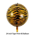 Detail of 24-inch tiger print 4D aluminum foil balloon with realistic animal pattern textures - Tiger Print Round Balloon