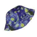 Reversible Van Gogh Starry Night oil painting bucket hat with artistic print design - 58cm / Purple Starry Night Oil Painting