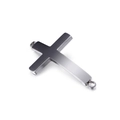 Poliertes Silber-Edelstahl-Kreuz-Anhänger-Verbindungsstück für DIY-Schmuckarmbänder - Stahlfarbe (KLJ439-Z)