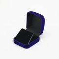 Deep blue velvet jewelry box with black interior lining for necklaces and earrings - Blue Exterior/Black Interior/Black Insert