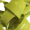 Elegant green linen mesh headpiece with intricate woven texture for banquet parties - Matcha Green