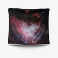 Cosmic galaxy wall tapestry featuring deep purple and pink nebula print for home decor - Gt104530