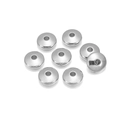 Nahaufnahme von 10mm silbernen CCB-Abstandshaltern für DIY-Schmuck mit glatter Oberfläche - 10mm/100Stk / Rhodium