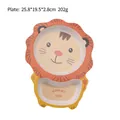 Cartoon lion shaped bamboo fiber divided plate for kids in orange and yellow colors - 042 Lion Plate