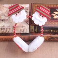 Kerstman pluche oorwarmers met rood en groen gestreepte hoofdband voor de winter - Kerstman