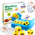 707 GAMES Matching Letter set with blue base and yellow cubes for early English learning - Standard Spelling Set (707-18)