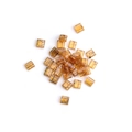 Amber gold cubic TILA glass beads with black swirls for DIY jewelry making - BKH-6 (Amber Black Texture)