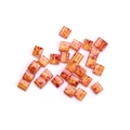 Square amber glass beads with purple speckled finish for DIY jewelry making - BKH-10 (Amber Purple Dots)