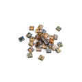 Square Tila glass beads in amber and blue pattern for DIY jewelry making - BKN-10 (Amber Blue Spots)
