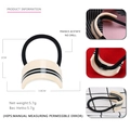 Pferdeschwanz-Haargummi aus Acetat mit gestreiftem Halbkreis-Design, 3,8 cm breiter Haarschmuck - Beige