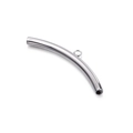 Polished silver stainless steel curved tube connector with ring for DIY jewelry making - Silver Curved Tube With Single Ring Style(KLJ245-Z)