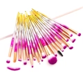 Professional 20pcs unicorn diamond makeup brush set with rainbow gradient handles - Pink Silver Gold Gradient Diamond