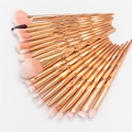Flachbild von 20-teiligem Make-up-Pinsel-Set mit diamantgeschliffenen Griffen und Borsten - Goldverlauf (20 Stück)