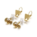 Vintage Barock Perlenohrringe in Gold-Finish mit funkelnden Zirkonia-Akzenten - Gold