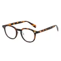 Monture de lunettes ronde rétro en TR90 avec un motif écaille de tortue classique - Cadre Écaille