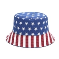 Cappello da pescatore double-face con motivo bandiera americana e stelle in tela - M (56-58cm) / Stile bandiera USA