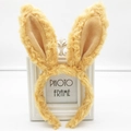Cute plush rabbit ear headband in warm ginger yellow finish for cosplay costumes - Yellow Plush Rabbit Ears