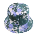 Sombrero de pescador tie-dye en lona lila y verde, gorro de sol unisex de estilo casual - 58cm / Tie-Dye Verde