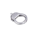 Polished silver stainless steel handcuff-shaped pendant accessory for jewelry - 38x26mm / Silver