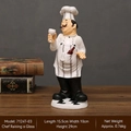 Figurine de chef rétro en résine avec verre à vin, décor de cuisine, modèle 7124T-03 - Chef Portant un Toast
