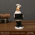 European chef figurine ornament with blackboard for cafe home decor 22.5cm height - Drawing Board Chef