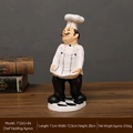 American vintage resin chef figurine holding apron for kitchen cafe decor 28cm height - Chef with Apron Tray