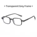 Montatura per occhiali quadrata TR90 grigio trasparente con cerniere a molla in metallo - Grigio Trasparente