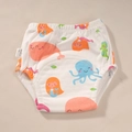 Pañal de aprendizaje infantil con estampados marinos y cintura elástica ajustable - Pulpo