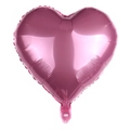 Detail of an 18-inch heart-shaped rose gold foil balloon with a metallic reflective finish - Pearlescent Pink