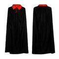 Single Layer Black Cape with Red Stand Collar / 80cm