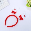 Christmas reindeer headband with red felt band and plush reindeer charms for kids - Deer