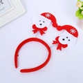 Christmas headband with cute white cartoon bears on springs and festive red hat details - Bear Style