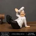 Vintage resin chef figurine in sitting pose for kitchen decor 15.5x25x21cm size - Lying Chef Tray