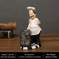 Resin chef figurine with barrel for vintage kitchen and restaurant tabletop decor - Pushing Bucket Chef