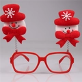 Montatura per occhiali di Natale rossa con pupazzi di neve a molla per feste natalizie - Pupazzo di Neve