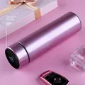 Smart LED temperature display thermos bottle in rose gold with gift set accessories - 16oz / Matte Rose Gold / Smart Temp Display