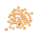 Amber rectangular Tila beads with double holes for DIY jewelry making and crafts - Amber Gold (Large)