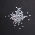 Rainbow iridescent square TILA beads for DIY craft jewelry making projects - Iridescent AB (Large)