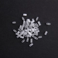 Translucent matte white rectangular TILA beads with two holes for DIY jewelry - Frosted White (Medium)