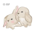Cute beige lop-eared rabbit cartoon stickers for children's tattoo set style CC-037 - Lop-Eared Rabbits Style (CC-037)
