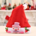 Cappello di Natale in feltro con pupazzo di neve 3D e decorazioni di agrifoglio - Pupazzo di Neve