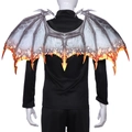 Ali di drago realistiche per adulti con motivi fiammeggianti arancioni per Halloween - Nero