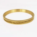 Herrenarmband in Roségold mit poliertem Finish und geschichtetem Gliederkettendesign - Gold