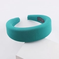 Fashionable teal padded milk silk sponge headband with handmade label for women - Green