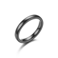 3mm minimalist black ceramic dome ring with polished glossy finish for couples - Size 5 / Black