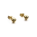 Gepolijste 18k vergulde roestvrijstalen kogeloorstekers met vlindersluiting - Massieve Ronde Bal Stijl (KLJ595-Z) / 6mm