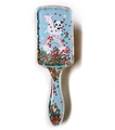 Blue cartoon air cushion hairbrush featuring unicorn and rainbow with glitter sequins - Green Panda Horse - Sequins
