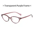 Occhiali anti-luce blu TR90 leggeri con montatura a gatto viola trasparente per donna - Viola Trasparente