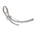 Spilla a fiocco in lega argento con trama a corda ritorta per abito elegante da donna - Argento