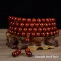 Mehrlagiges Blut-Sandelholz Armband mit Goldstern-Textur und klassischen Perlen - Goldstern (Gealtertes Material mit Hoher Dichte) / 6mm*108 Perlen